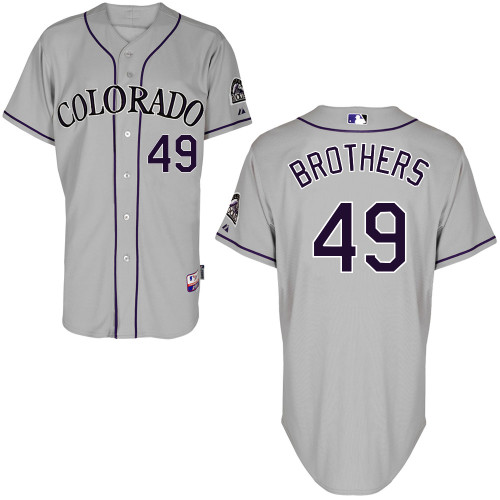 Rex Brothers #49 Youth Baseball Jersey-Colorado Rockies Authentic Road Gray Cool Base MLB Jersey